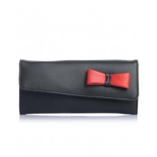 Fostelo Women's Bow Two Fold Wallet (Black) 