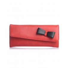 Fostelo Women's Bow Two Fold Wallet (Red) 