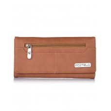 Fostelo Women's Versatile Two Fold Wallet (Tan) 