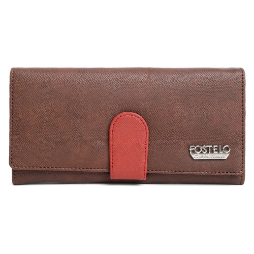 Fostelo Women's Ethel Two Fold Wallet (Brown) (FC-123)