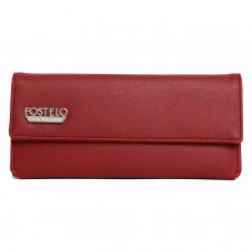 Fostelo Women's Echo Three Fold Wallet (Maroon) (FC-138)