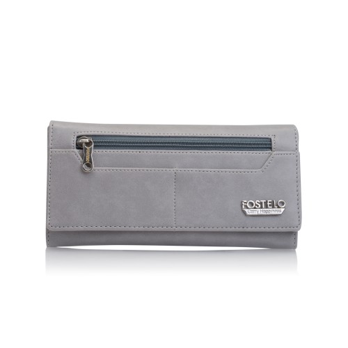 Fostelo Women's Versatile Two Fold Wallet (Grey)