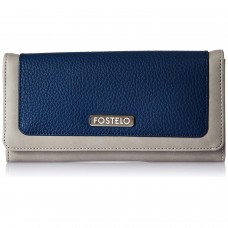 Fostelo Women's Vogue Three Fold Wallet (Blue|Grey)
