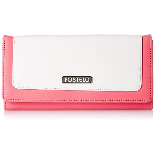 Fostelo Women's Vogue Three Fold Wallet (White|Pink)