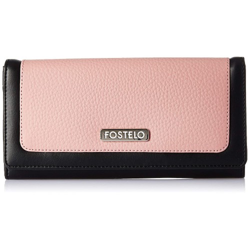 Fostelo Women's Vogue Three Fold Wallet (Light Pink|Black)