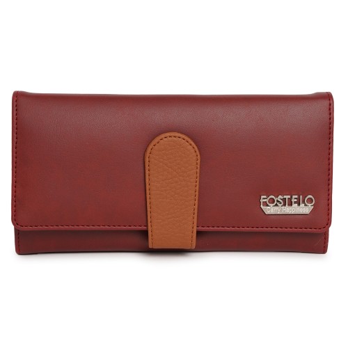 Fostelo Women's Ruby Two Fold Wallet (Maroon)