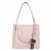 Fostelo Women's Galaxia Collection PU Leather Handbag Combo (Set Of 3) (Light Pink)