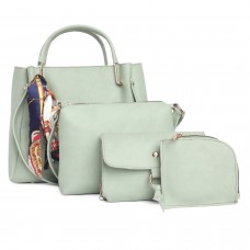 Fostelo Women's Sherine Collection PU Leather Handbag Combo (Set Of 4) (Sea Green)