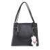 Fostelo Women's Galaxia Collection PU Leather Handbag Combo (Set Of 4) (Black)