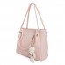 Fostelo Women's Galaxia Collection PU Leather Handbag Combo (Set Of 4) (Light Pink)